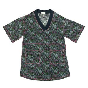 Natural Life Tunic Dress Womens Small Multicolor Floral V-Neck Boho Pockets